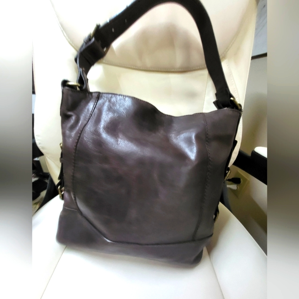 Nino Bossi Dark Brown Leather Shoulder Bag